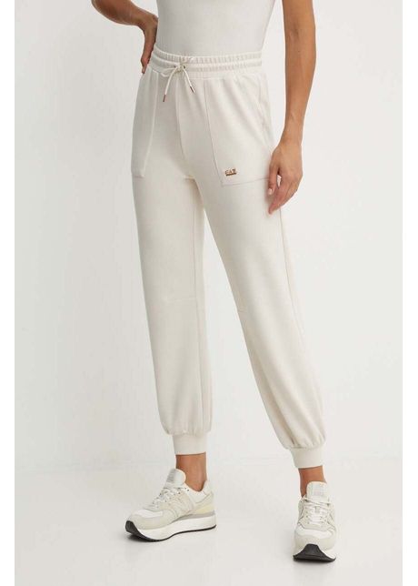 Ea7 emporio armani pantaloni de trening culoarea bej neted tjzbz 6dtp61