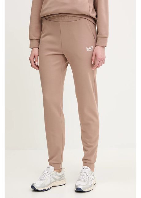 Ea7 emporio armani pantaloni de trening culoarea maro cu imprimeu af10443 7w000075