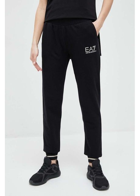 Ea7 emporio armani pantaloni de trening culoarea negru cu imprimeu