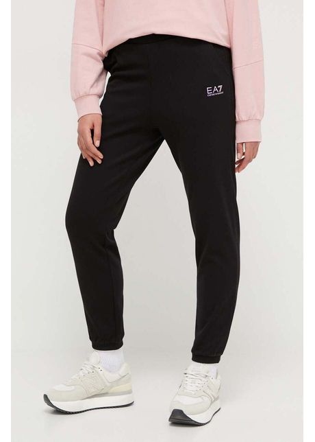 Ea7 emporio armani pantaloni de trening culoarea negru cu imprimeu