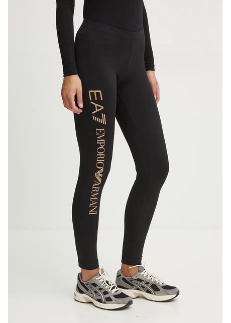 Ea7 emporio armani pantaloni femei culoarea negru cu imprimeu tj01z 8ntp63