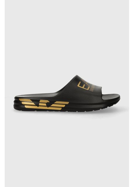 Ea7 emporio armani papuci barbati culoarea negru