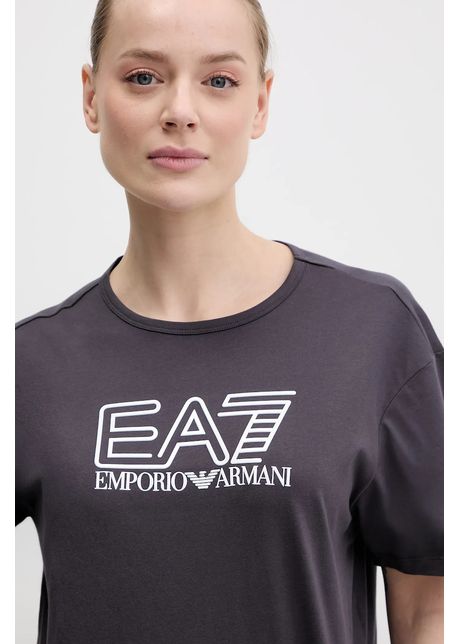 Ea7 emporio armani tricou din bumbac femei culoarea maro af12503 7w000098