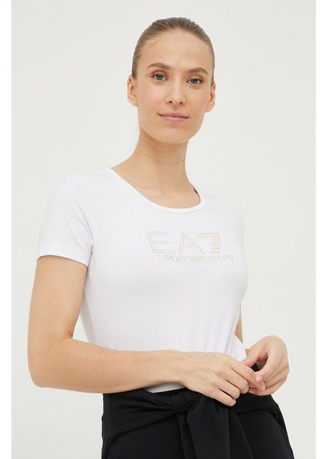 Ea7 emporio armani tricou femei culoarea alb