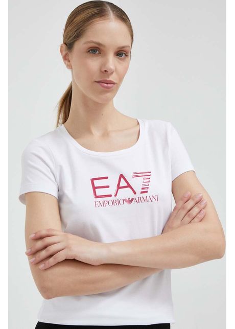 Ea7 emporio armani tricou femei culoarea alb