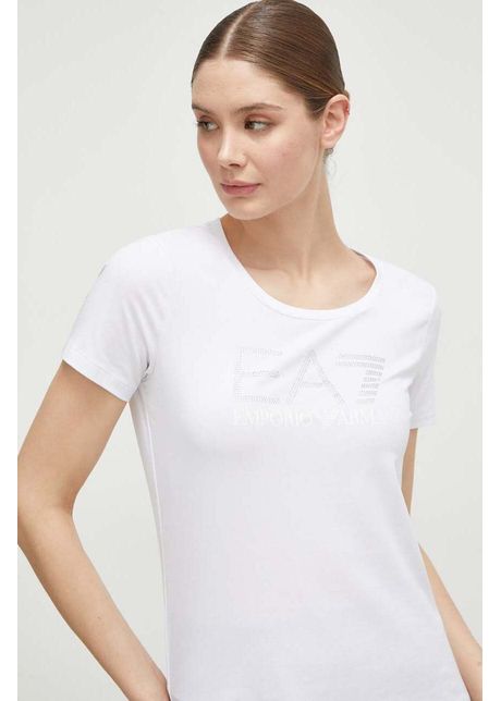 Ea7 emporio armani tricou femei culoarea alb