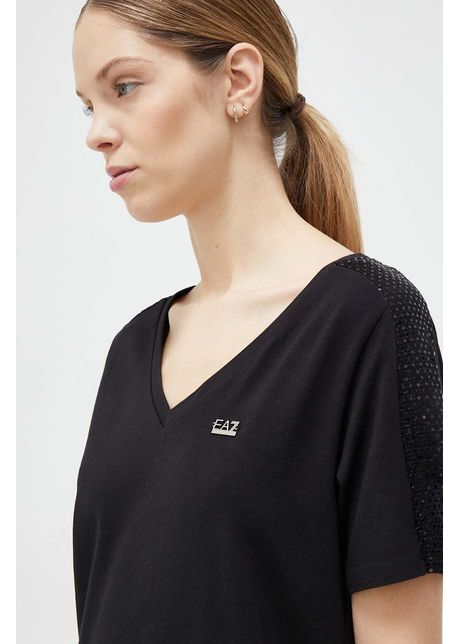 Ea7 emporio armani tricou femei culoarea negru