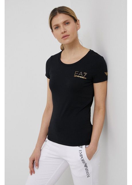 Ea7 emporio armani tricou femei culoarea negru
