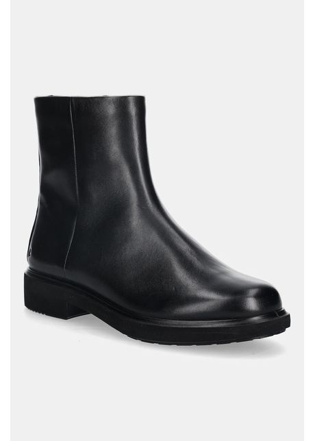 Ecco cizme de piele Metro Amsterdam Clean culoarea negru, cu toc plat, 222063-01001