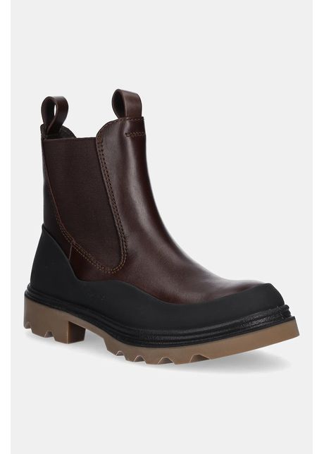 Ecco ghete chelsea de piele Grainer Chelsea culoarea maro, cu platformă, 214793-55275