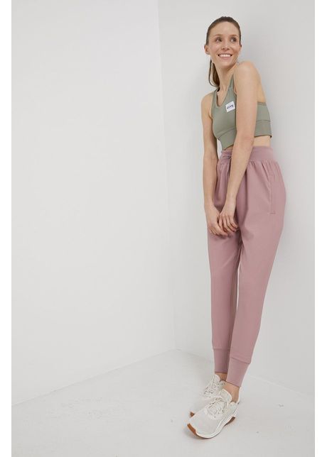 Eivy pantaloni femei culoarea roz neted