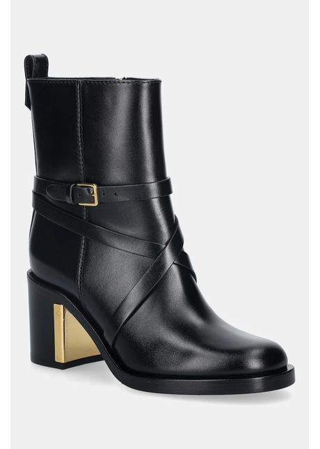 Elisabetta Franchi cizme de piele culoarea negru, cu toc drept, SA85B56E2