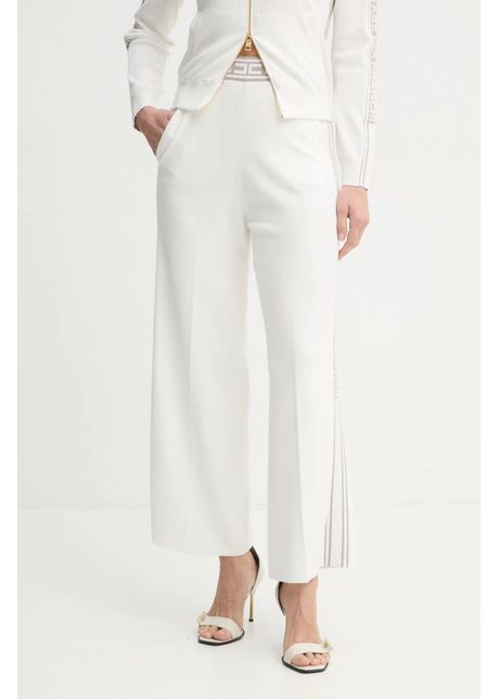 Elisabetta franchi pantaloni femei culoarea bej cu imprimeu kp65s51e2