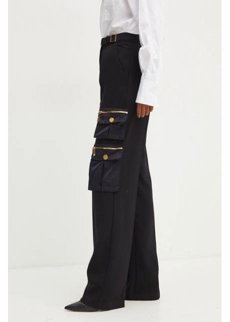 Elisabetta franchi pantaloni femei culoarea negru drept high waist pa04546e2