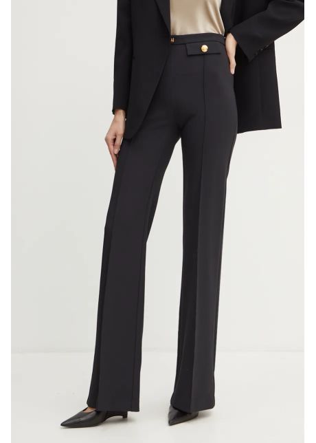 Elisabetta franchi pantaloni femei culoarea negru lat high waist pa02546e2