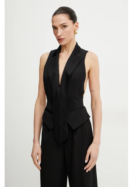 Elisabetta franchi vesta culoarea negru un singur rand de nasturi gl00251e3