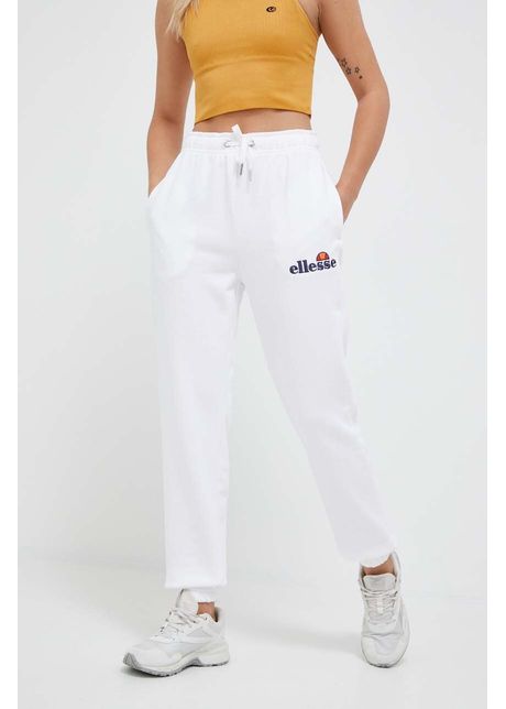 Ellesse pantaloni femei culoarea alb material neted sgk13459 011