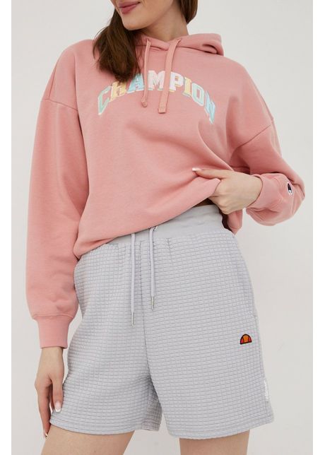 Ellesse pantaloni scurti femei culoarea gri neted high waist