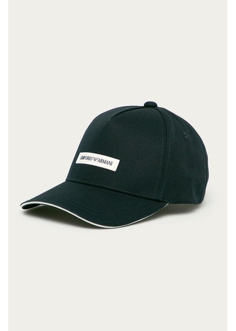 Emporio armani apc de baseball din bumbac culoarea albastru marin cu imprimeu