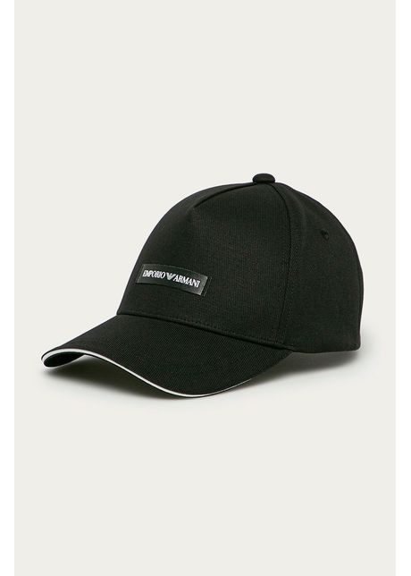 Emporio armani apc de baseball din bumbac culoarea negru cu imprimeu