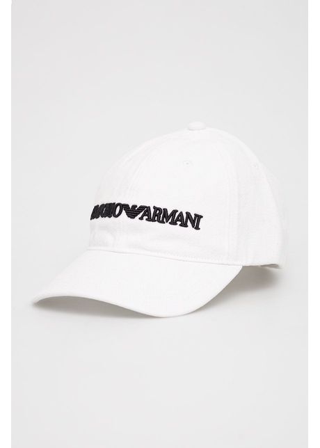 Emporio armani apc din bumbac culoarea alb cu imprimeu