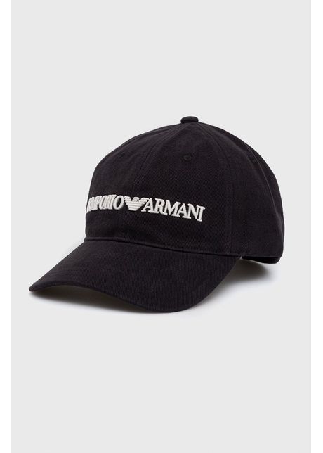 Emporio armani apc din bumbac culoarea albastru marin cu imprimeu