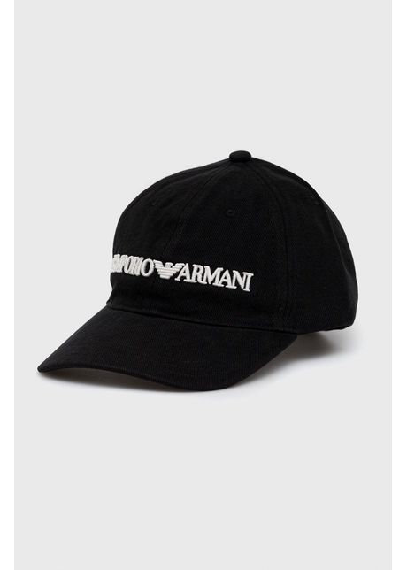 Emporio armani apc din bumbac culoarea negru cu imprimeu