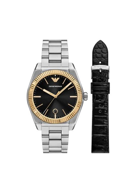 Emporio armani ceas federico barbati culoarea argintiu ar80077set