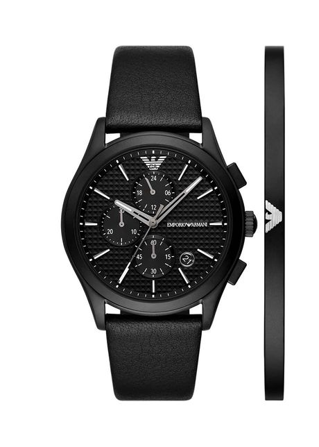Emporio armani ceas si bratara culoarea negru