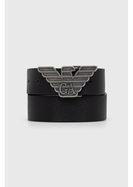 Emporio armani curea de piele b rba i culoarea negru