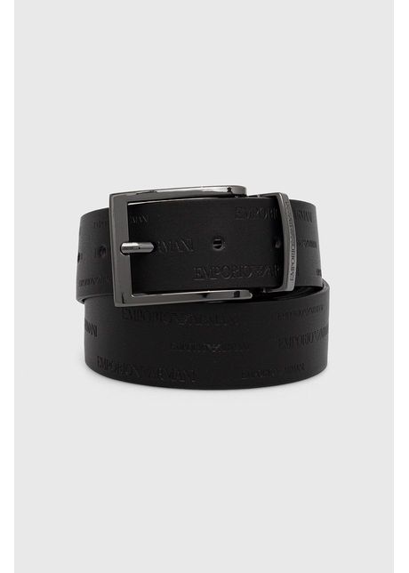 Emporio armani curea de piele cu dou fe e b rba i culoarea negru