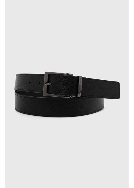 Emporio armani curea de piele cu doua fete barbati culoarea negru
