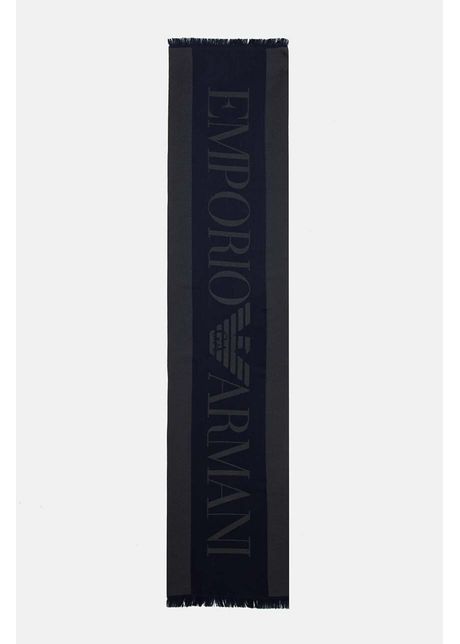 Emporio armani fular barbati culoarea albastru marin neted