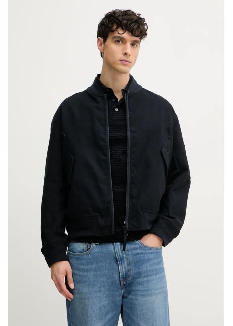 Emporio armani geaca bomber cu doua fete barbati culoarea albastru marin de tranzitie oversize em001361 af12938