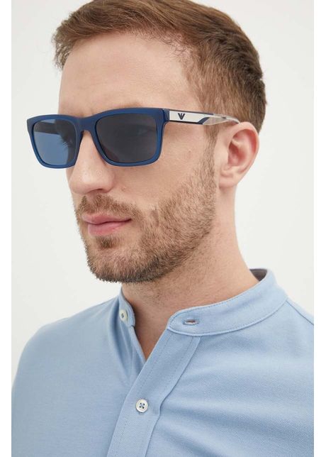 Emporio armani ochelari de soare barbati culoarea albastru marin