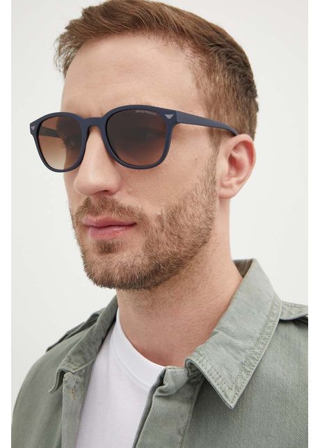 Emporio armani ochelari de soare barbati culoarea albastru marin