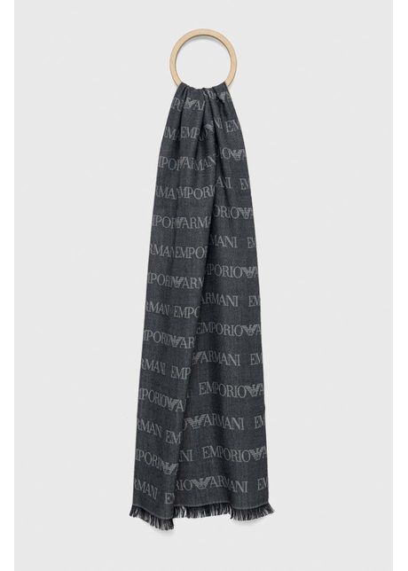 Emporio armani sal de lana culoarea albastru marin modelator