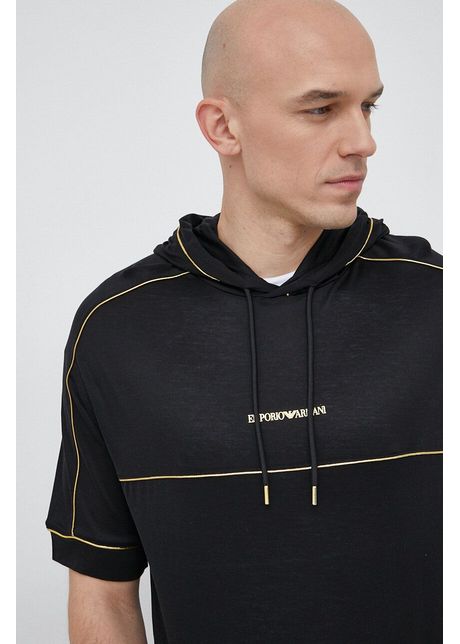 Emporio armani tricou barbati culoarea negru cu imprimeu