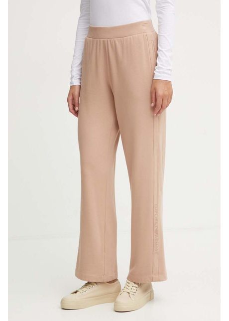 Emporio armani underwear pantaloni de lounge culoarea bej neted 164892 4f264
