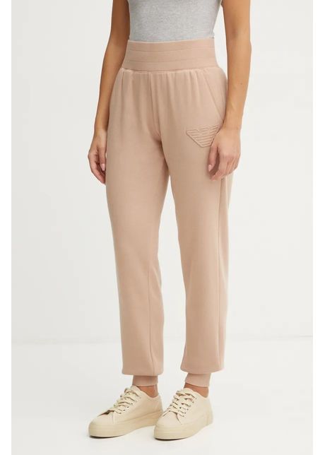Emporio armani underwear pantaloni de trening culoarea maro cu imprimeu 164908 4f256