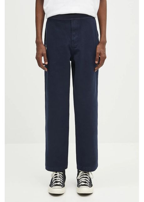 Evisu pantaloni de bumbac classic worker chino culoarea bleumarin drept 2eshtm5pt1063