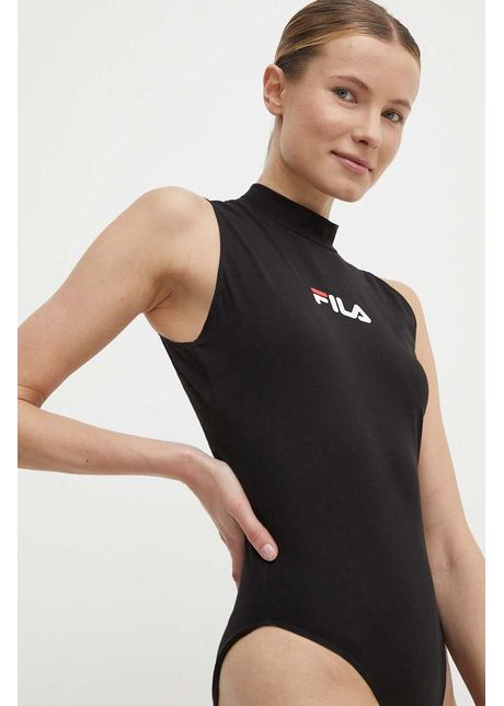 Fila body limeira femei culoarea negru cu turtleneck faw0754