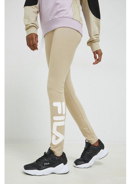 Fila colanti femei culoarea bej cu imprimeu
