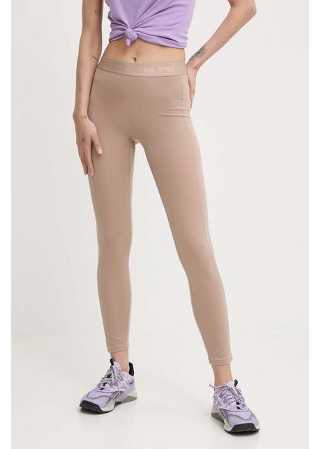 Fila leggins de alergare roses culoarea maro neted faw0705