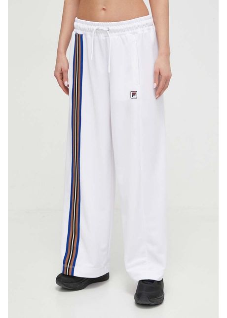 Fila pantaloni de trening culoarea alb cu imprimeu