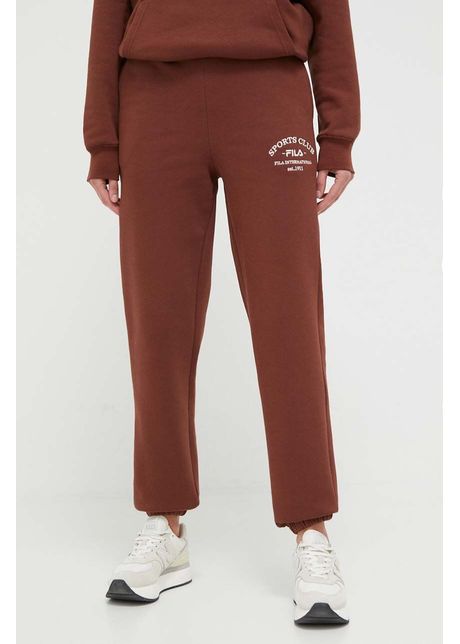 Fila pantaloni de trening culoarea maro cu imprimeu