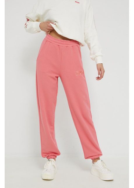 Fila pantaloni de trening femei culoarea portocaliu cu imprimeu