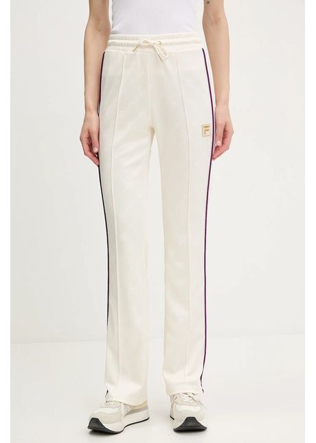 Fila pantaloni de trening lamim culoarea bej cu imprimeu faw1000