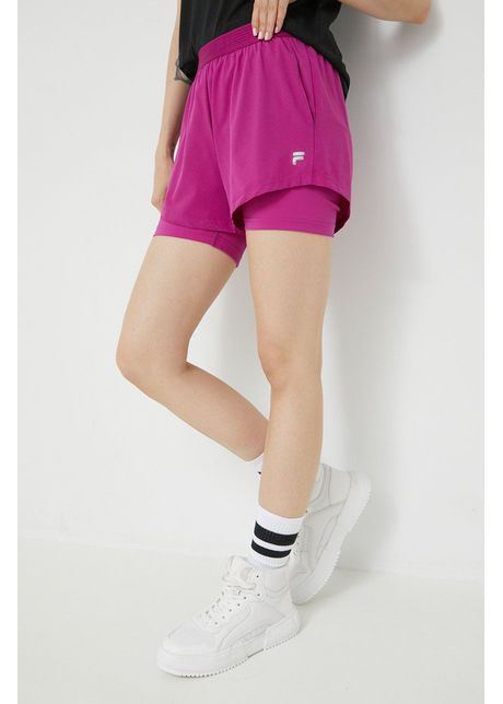 Fila pantaloni scur i de alergare racine femei culoarea violet neted high waist