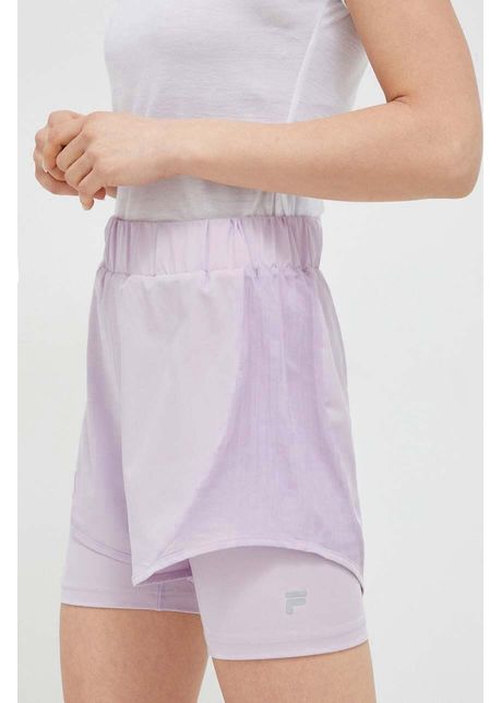 Fila pantaloni scur i de antrenament revin culoarea violet neted high waist